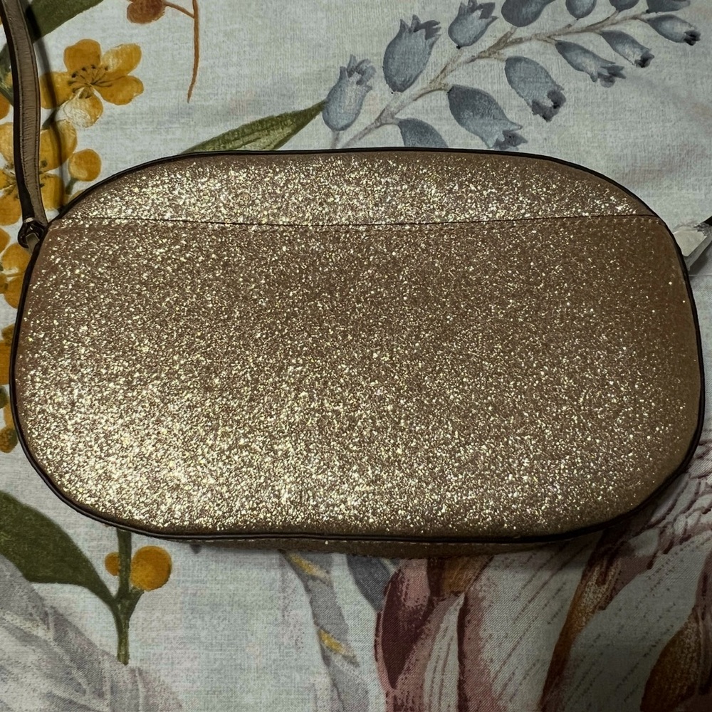 Kate Spade Gold Glitter Crossbody Bag Purse - Picture 5 of 9